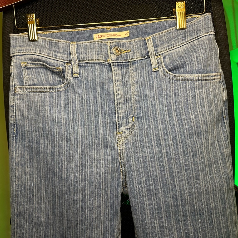 Levi’s 720 High Rise Super Skinny Striped Jeans